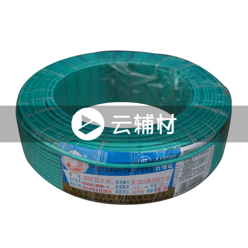 武汉二厂ZCBV6.0^阻燃电线 绿色 100米